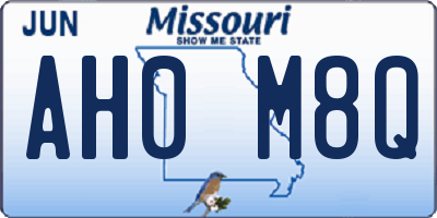 MO license plate AH0M8Q