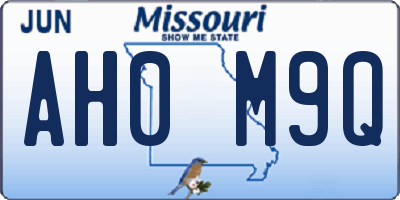 MO license plate AH0M9Q