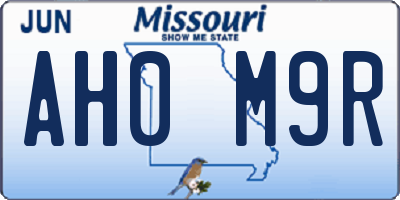 MO license plate AH0M9R