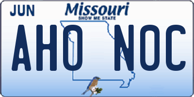 MO license plate AH0N0C