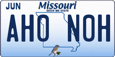 MO license plate AH0N0H