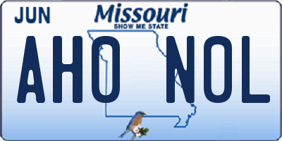 MO license plate AH0N0L