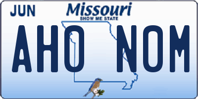 MO license plate AH0N0M