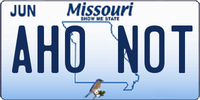 MO license plate AH0N0T