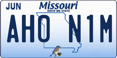 MO license plate AH0N1M