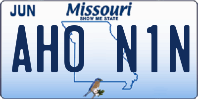 MO license plate AH0N1N