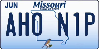 MO license plate AH0N1P