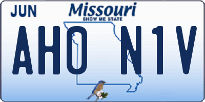 MO license plate AH0N1V