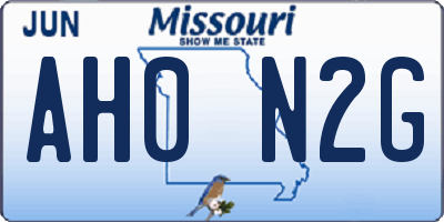 MO license plate AH0N2G