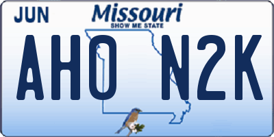 MO license plate AH0N2K