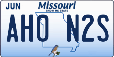 MO license plate AH0N2S