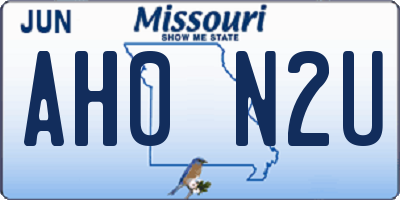 MO license plate AH0N2U