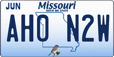 MO license plate AH0N2W