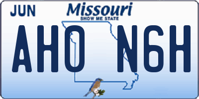 MO license plate AH0N6H