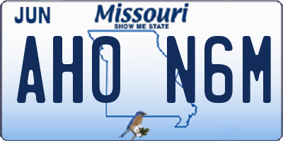 MO license plate AH0N6M