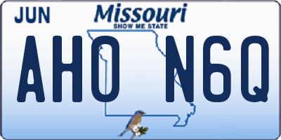 MO license plate AH0N6Q