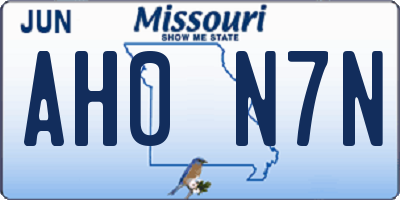 MO license plate AH0N7N