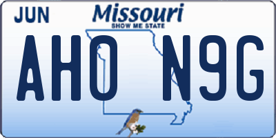 MO license plate AH0N9G