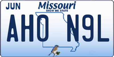 MO license plate AH0N9L