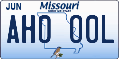 MO license plate AH0O0L