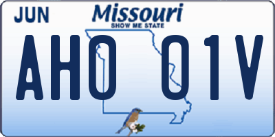 MO license plate AH0O1V