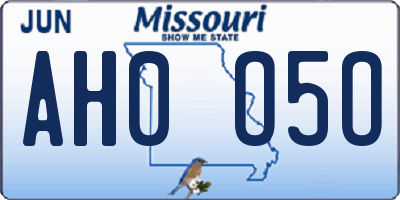 MO license plate AH0O5O