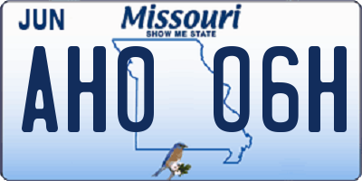 MO license plate AH0O6H