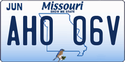 MO license plate AH0O6V