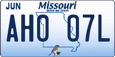 MO license plate AH0O7L