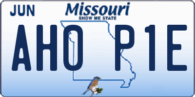 MO license plate AH0P1E