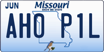 MO license plate AH0P1L