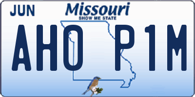 MO license plate AH0P1M