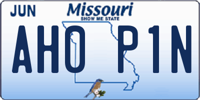 MO license plate AH0P1N