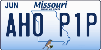 MO license plate AH0P1P