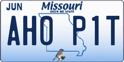 MO license plate AH0P1T