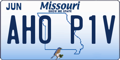 MO license plate AH0P1V