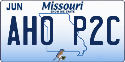 MO license plate AH0P2C