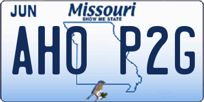 MO license plate AH0P2G