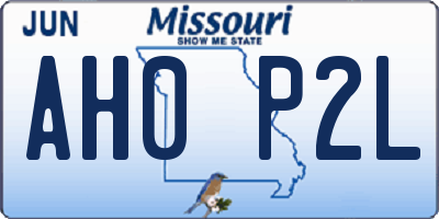 MO license plate AH0P2L