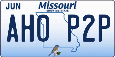 MO license plate AH0P2P