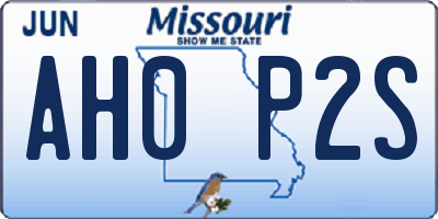 MO license plate AH0P2S