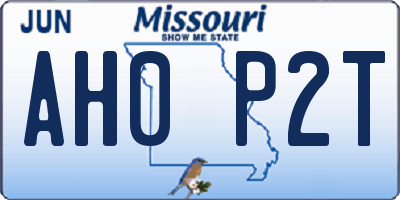 MO license plate AH0P2T