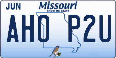 MO license plate AH0P2U