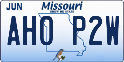 MO license plate AH0P2W