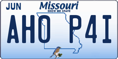 MO license plate AH0P4I