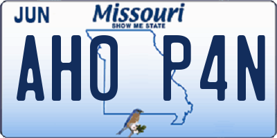 MO license plate AH0P4N