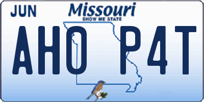 MO license plate AH0P4T