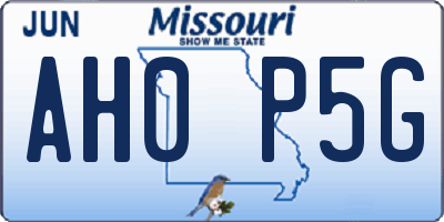 MO license plate AH0P5G