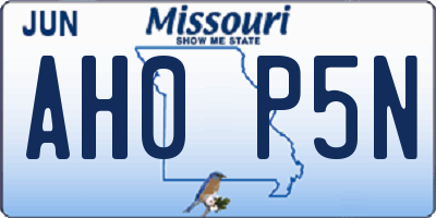 MO license plate AH0P5N