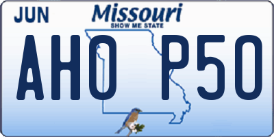 MO license plate AH0P5O